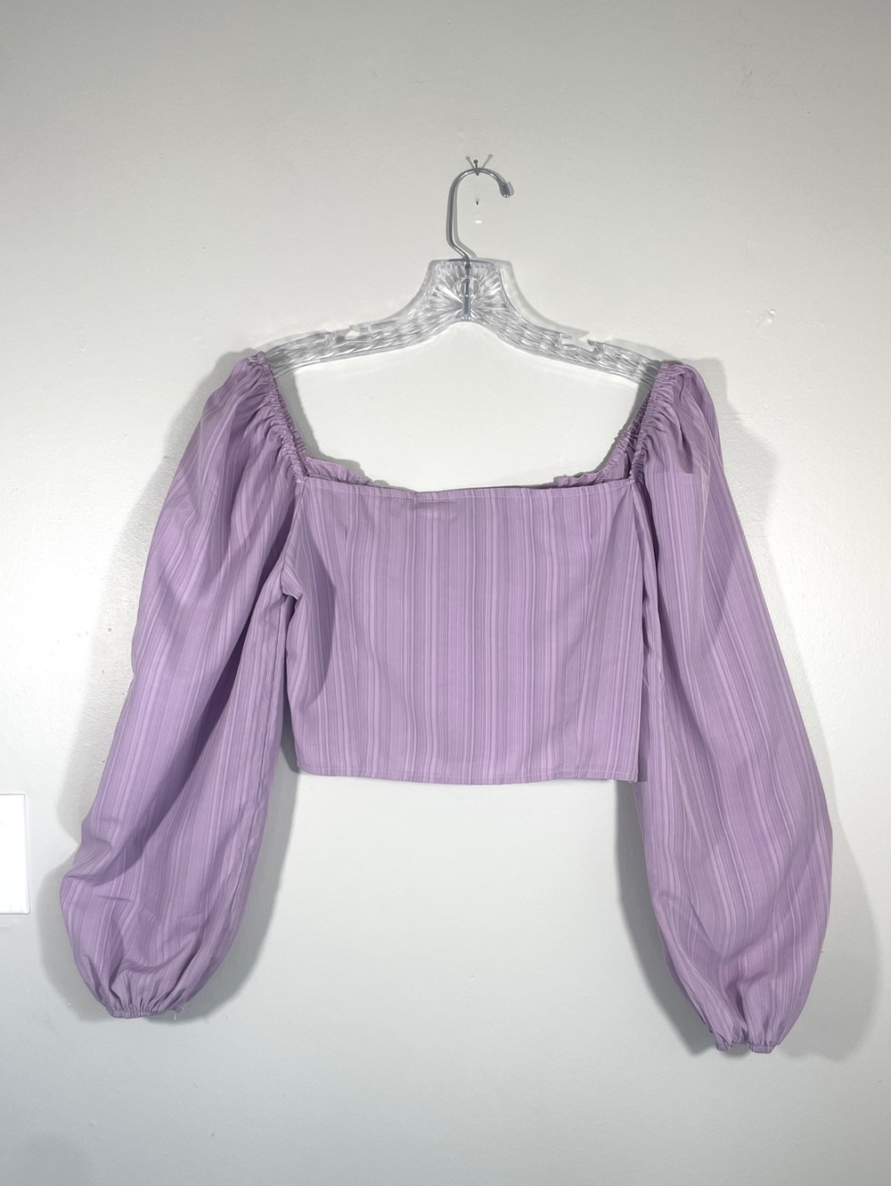 SHEIN Lilac Puff Sleeve Cottagecore Crop Top | Size Medium - Picture 3 of 8